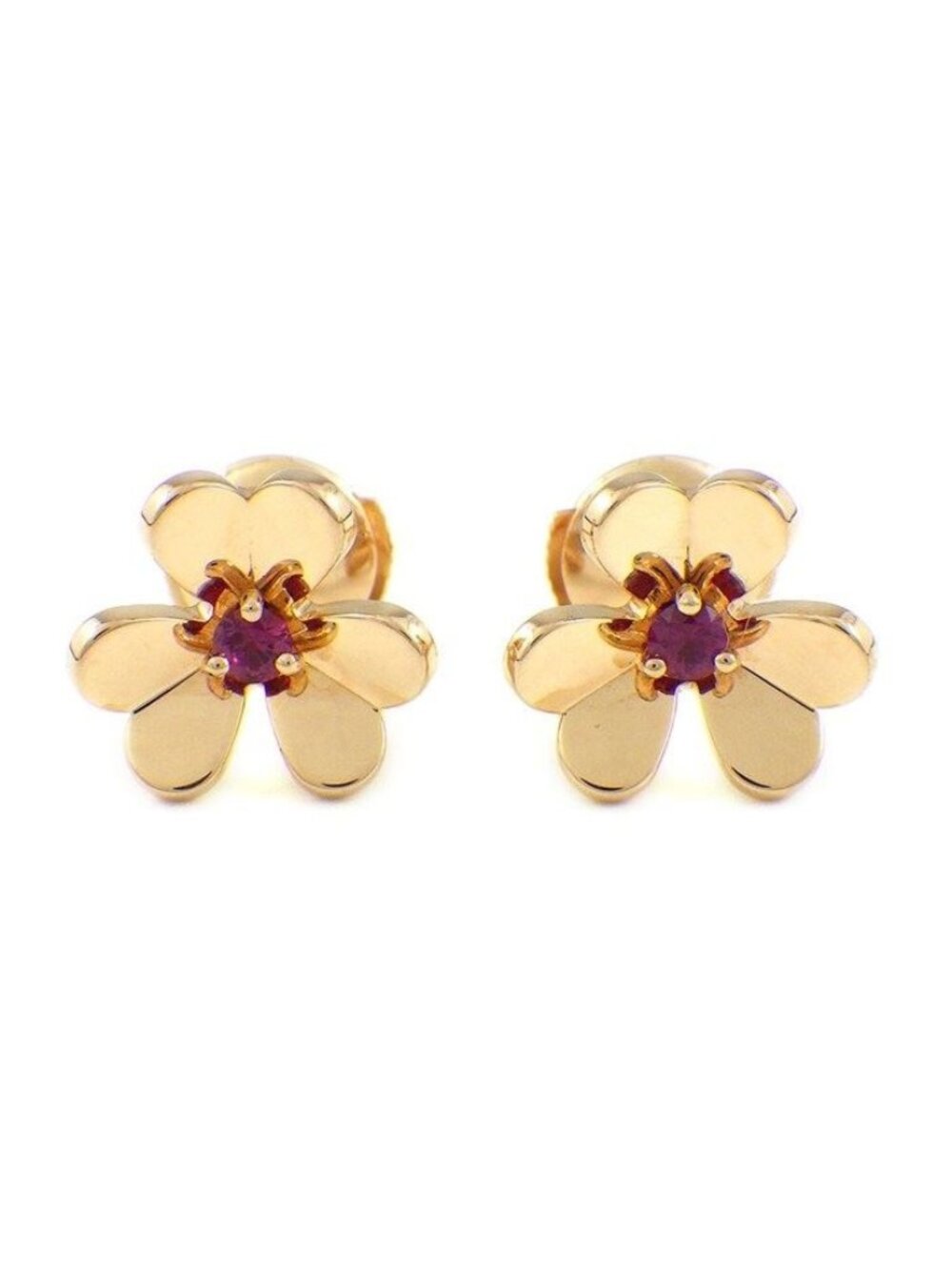 Van Cleef & Arpels Earrings Frivole Mini Ruby 18K Pink Gold